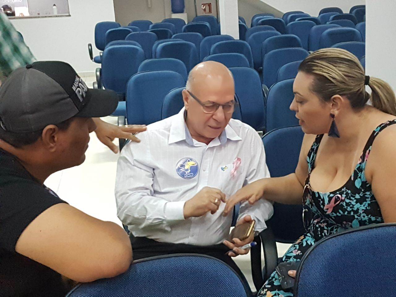 Líder classista Maione Padeiro, empresário Professor Alcides e advogada Lorena Ayres | Foto: Valdemy Teixeira