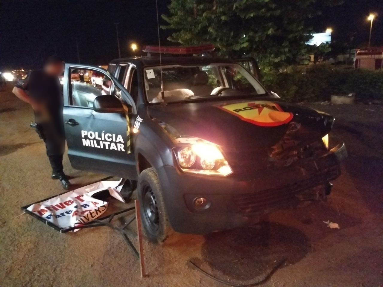Em Luziânia, acidente com viatura da Rotam deixa vítima fatal | Foto: Reprodução/ WhatsApp