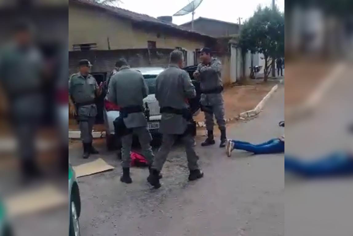 PM prende três homens e uma mulher em assalto em Jaraguá | Foto: Leitor/ Whatsapp