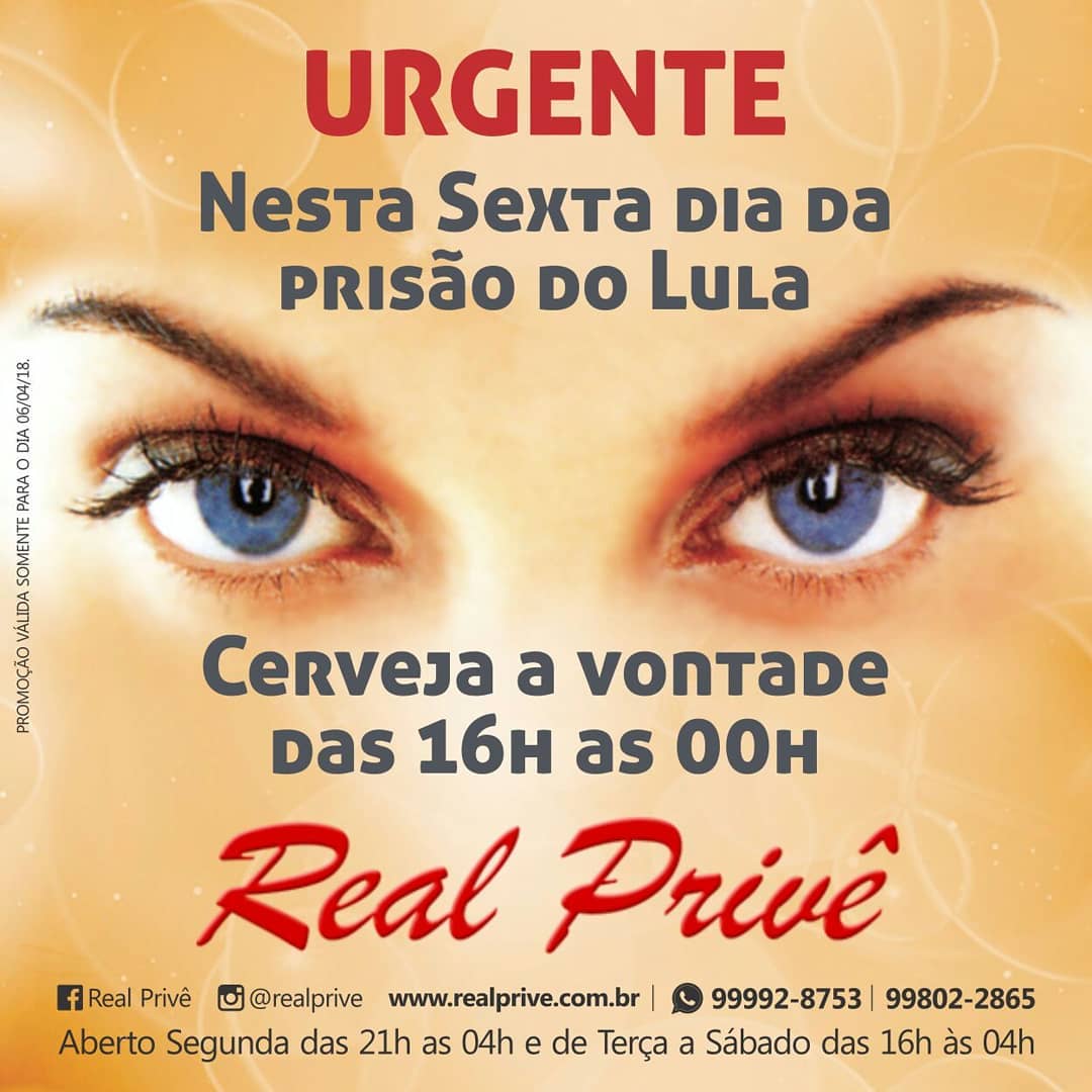 Real Privê oferece cerveja à vontade no 'Dia da Prisão do Lula' | Foto: Divulgação