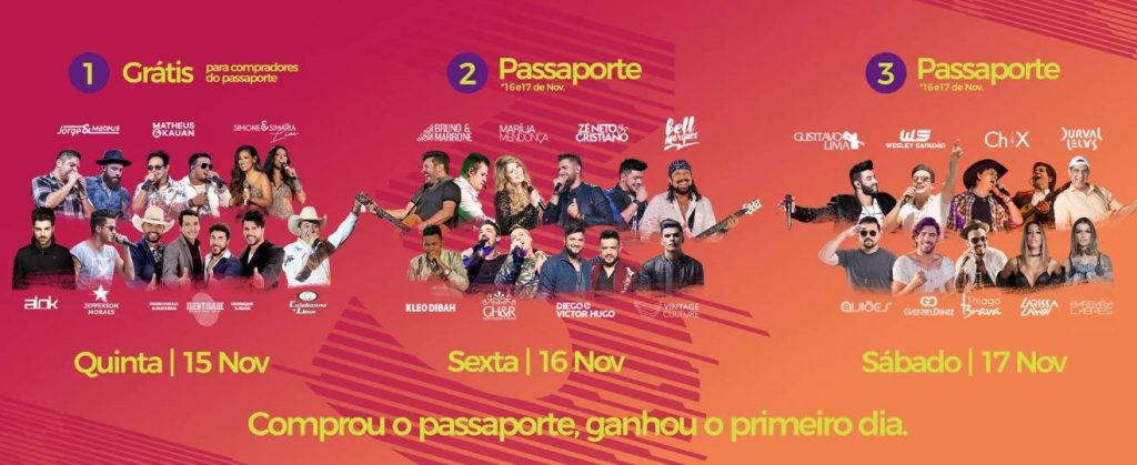 Programação completa do Caldas Country 2018 | Arte: Site Caldas Country