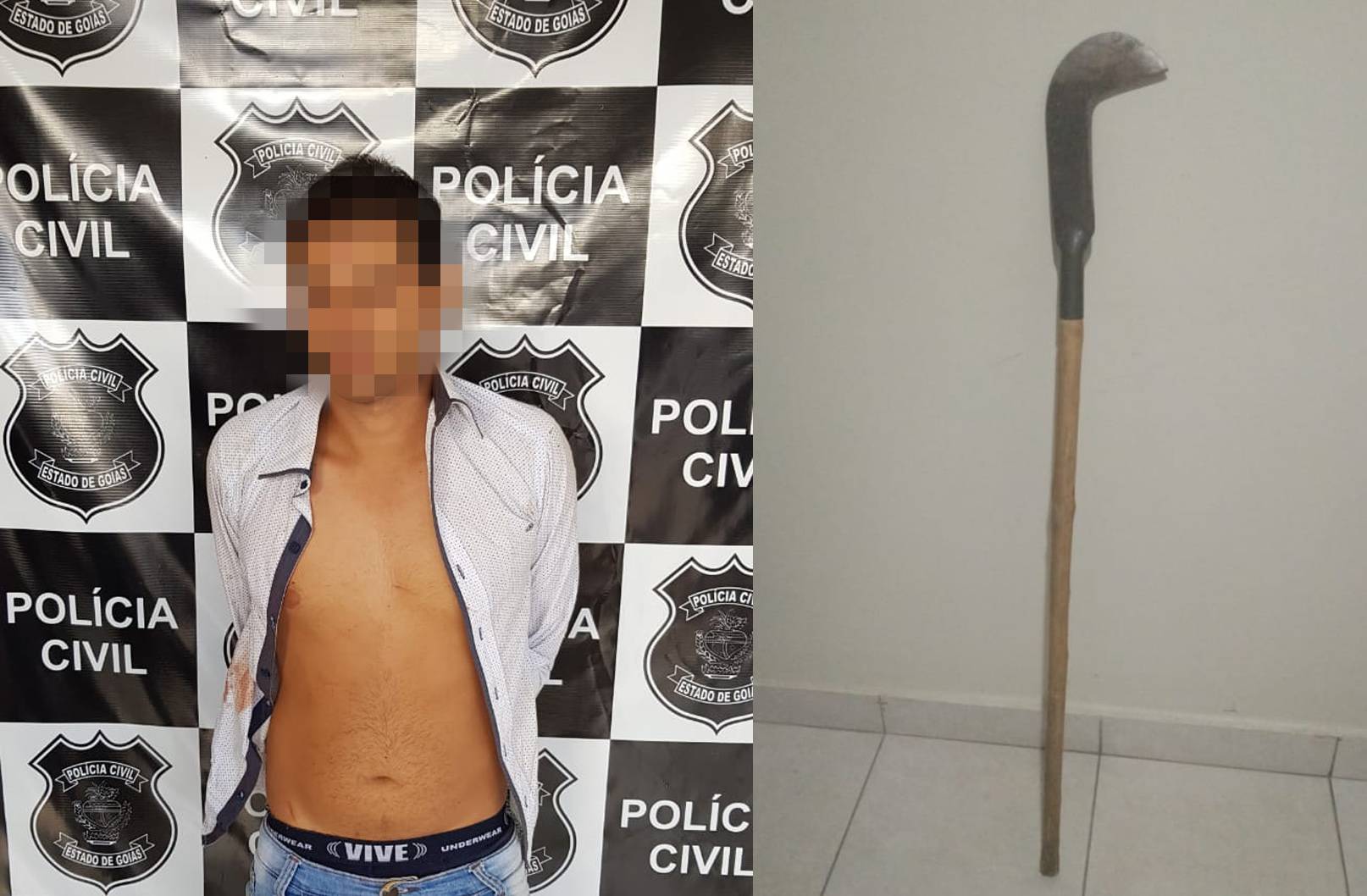 Homem golpeia e mata a própria filha com foice e é preso em Minaçu | Foto: Divulgação/PC