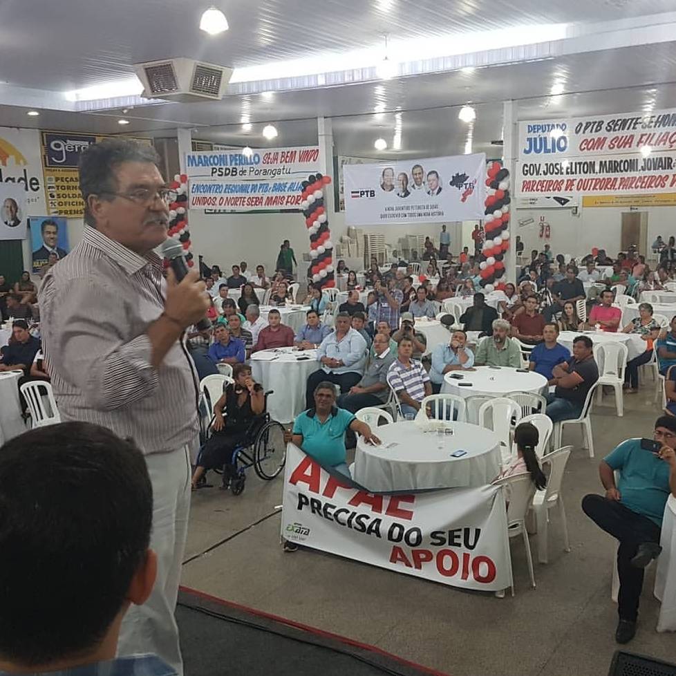 Evento organizado pelo deputado Júlio da Retífica (PTB) em Porangatu | Foto: Leitor/Whatsapp