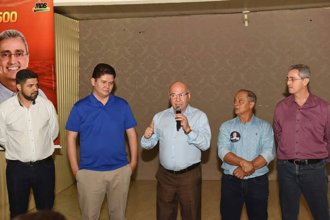 Em reunião na última quinta-feira, 16, estavam presentes Professor Alcides (PP), Heuler Cruvinel (PP), Ozair Menezes (MDB) e Almeidinha (MDB) | Foto: Reprodução