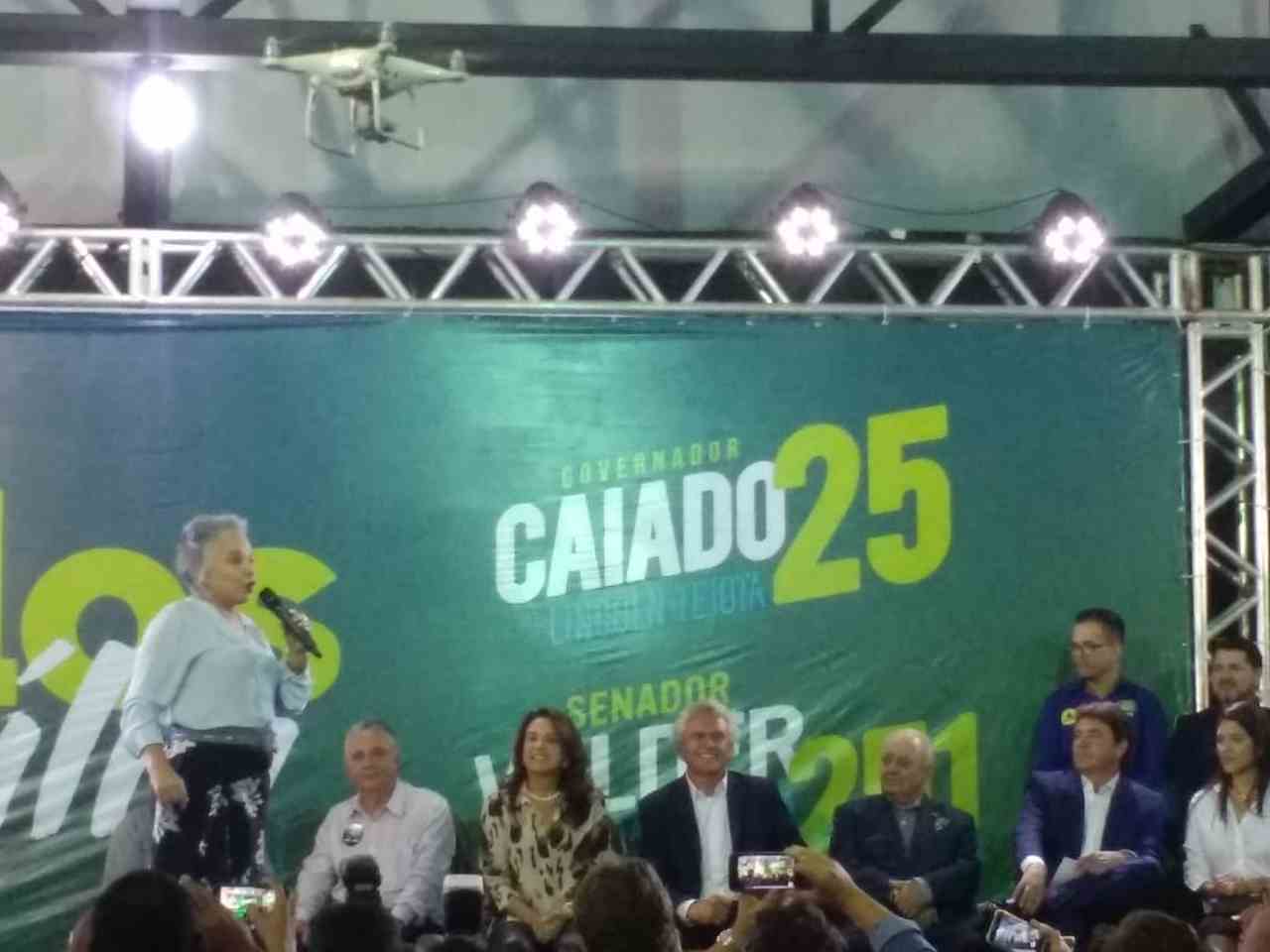 Dona Iris participou de um evento do candidato ao Senado Wilder Morais, da chapa de Ronaldo Caiado | Foto: Divulgação