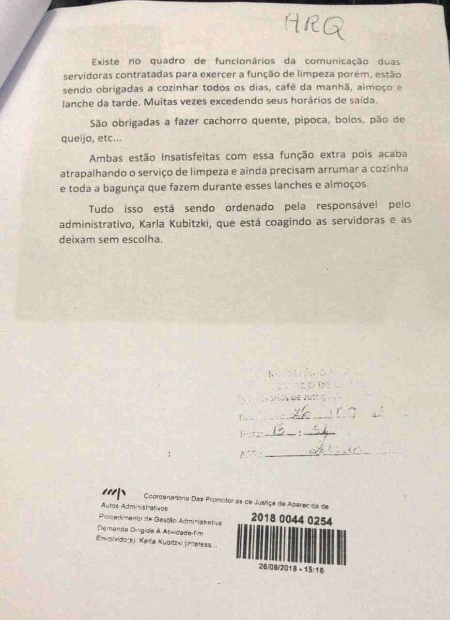 Denúncia de desvio de função na Prefeitura de Aparecida chega ao MP | Foto: Reprodução