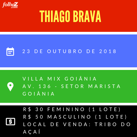 Serviço do evento de Thiago Brava na Villa Mix | Foto: montagem Folha Z
