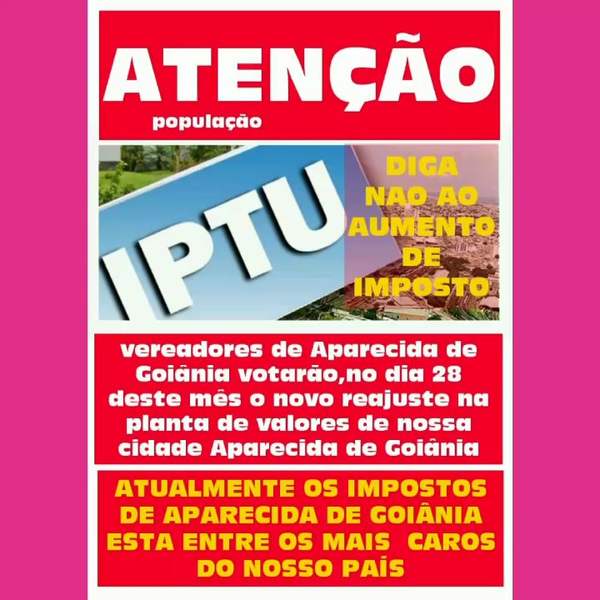 Imagens e vídeos divulgam manifestação contra nova planta de valores na Câmara de Aparecida | Foto: Reprodução / Redes Sociais