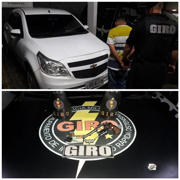 Giro apreendeu armas de fogo, droga e 1 carro roubado com suspeitos de balearem sargento da PM em Goiânia | Foto: Divulgação / PMGO