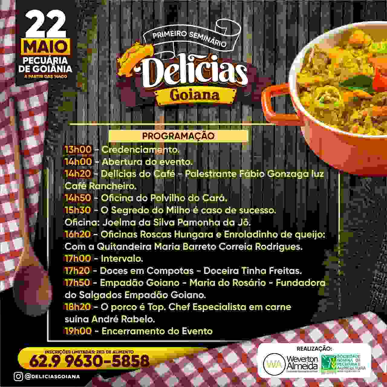 Programação evento comida goiana e caipira Pecuária de Goiânia 2019