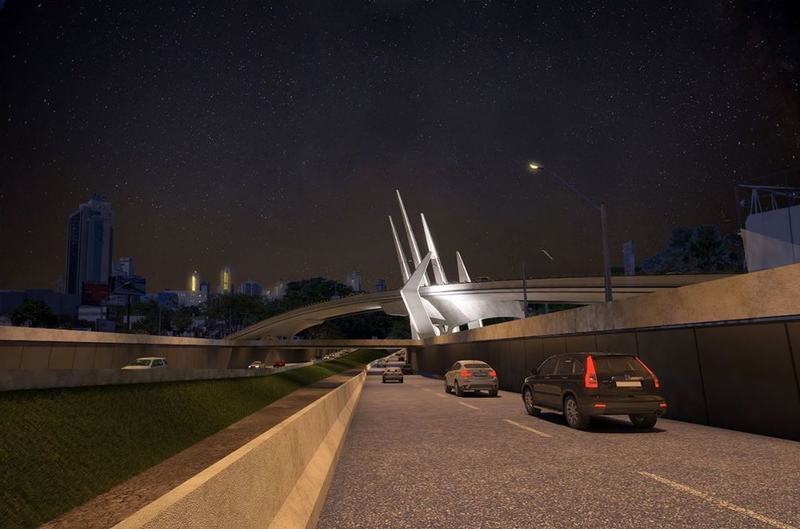 Complexo viário da Jamel Cecílio inclui 3 elementos diferentes de engenharia, nos mesmos moldes do que ocorreu no cruzamento da Avenida 85 com a Avenida T-63 | Foto: Divulgação