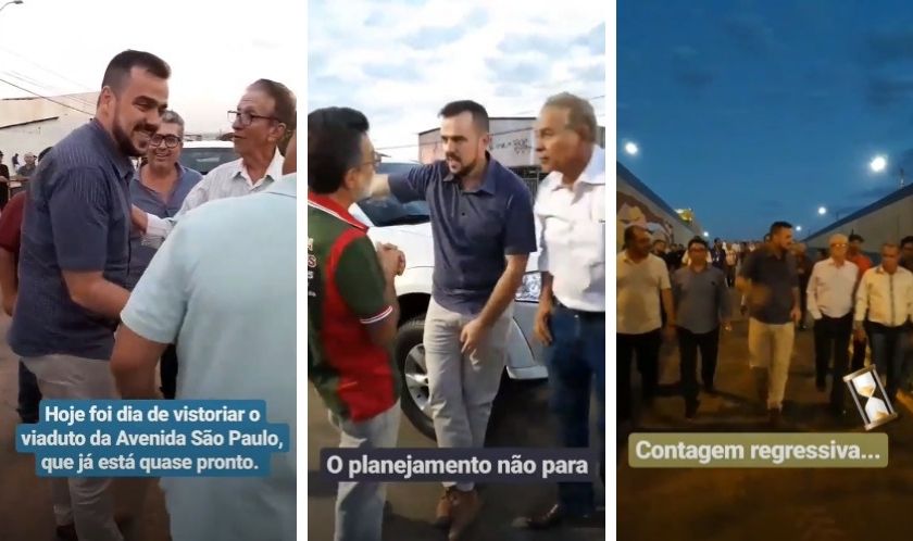 O prefeito Gustavo visitou às obras da trincheira da Vila Brasília