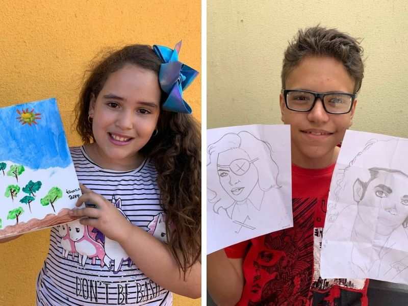Artistas mirins: Isabella Neves, 9 anos, e Gustavo Batista Ribeiro, 13 anos | Fotos: Valdemy Teixeira