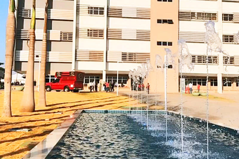 Fonte fica em frete ao prédio do novo Paço de Aparecida | Foto: Divulgação