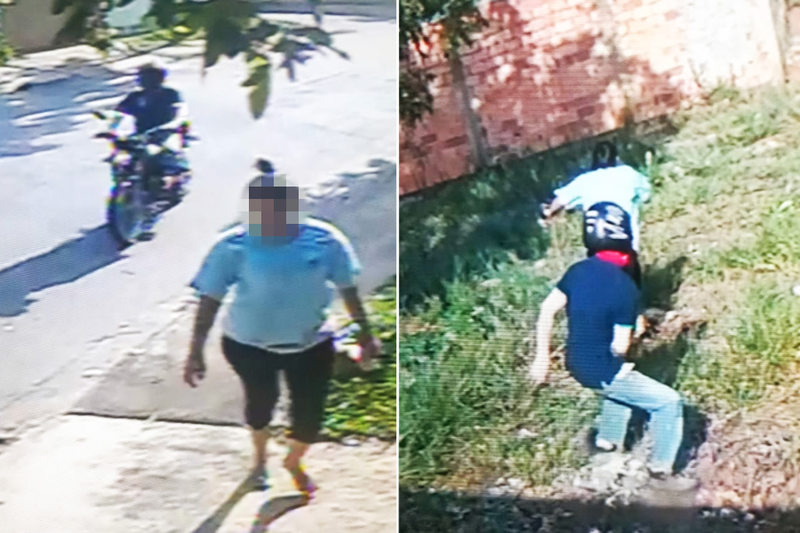Em um dos registros de crimes, o motociclista tenta estuprar mulher no Terra Prometida, em Aparecida, nessa quarta, 13 | Foto: Reprodução