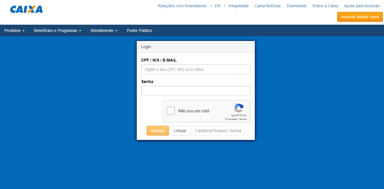 dados Caixa consultar saldo FGTS