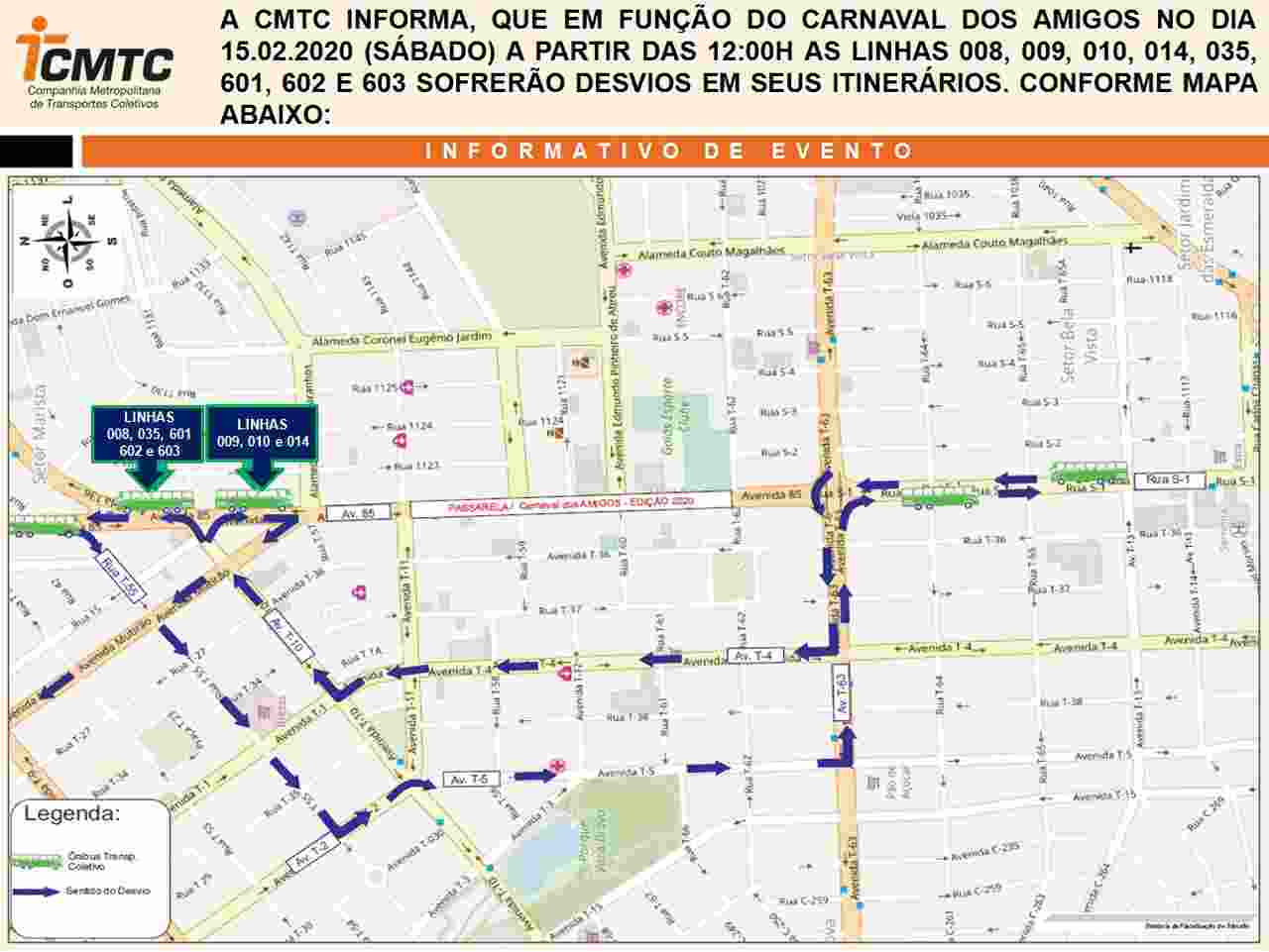 linha de ônibus Carnaval Goiânia