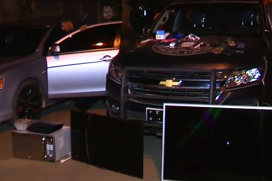 Carro e objetos foram recuperados pela PM | Foto: Reprodução/TV Anhanguera