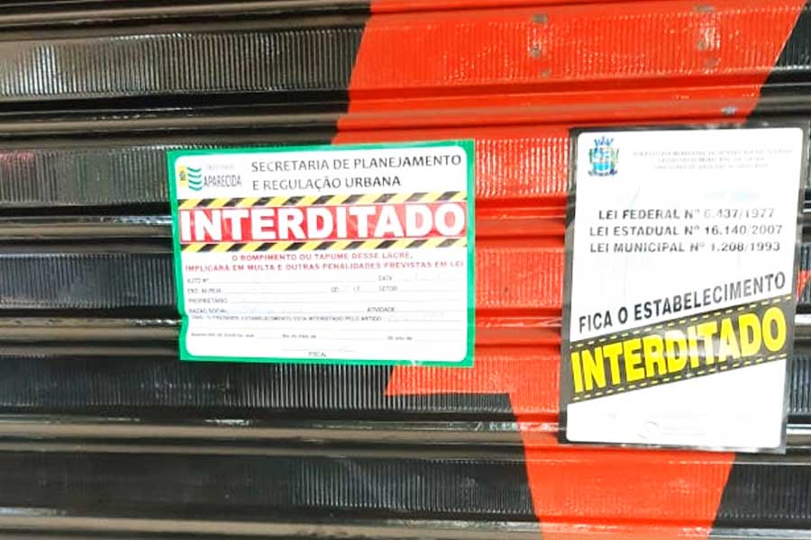 Loja de artigos militares foi interditada pela fiscalização | Foto: Reprodução