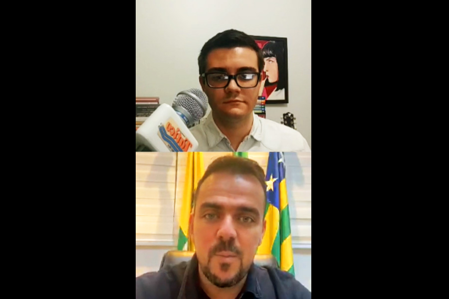 Jornalista Marco Faleiro entrevista Gustavo Mendanha | Foto: Reprodução/Instagram