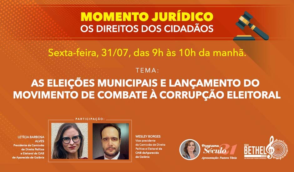 A legislação eleitoral das próximas eleições municipais será abordada pela advocacia aparecidense em “quadro especial” de rádio | Foto: Divulgação