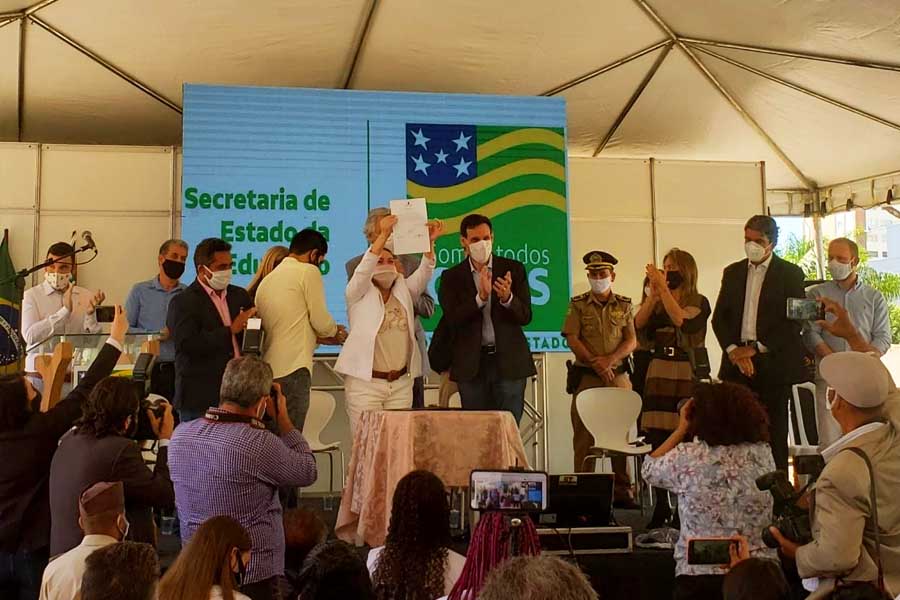 Presidente da Alego, Lissauer Vieira, também estava presente no lançamento da reforma de 113 escolas | Foto: Folha Z