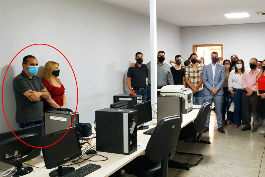 Avelino Marinho e Valéria Pettersen na posse do secretário Jeferson Ferreira | Foto: Folha Z