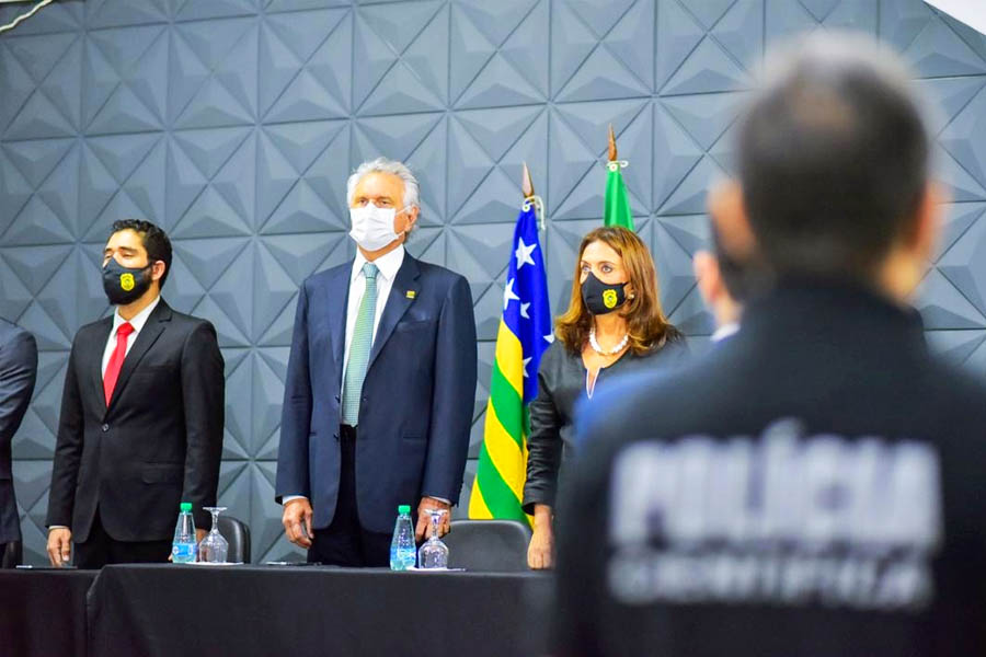 Linconl Tejota, Ronaldo Caiado e Gracinha Caiado | Foto: Júnior Guimarães
